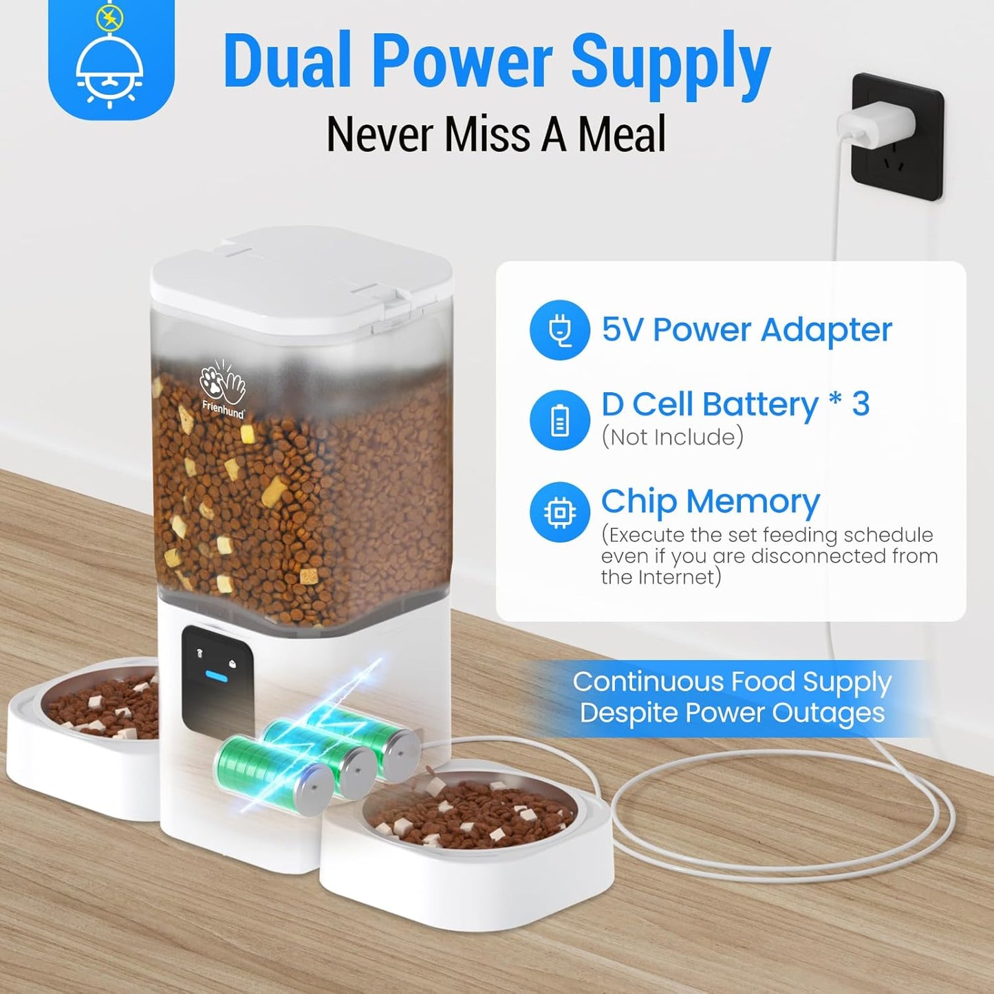 Automatic Cat Feeder with Slow Feed for 2 Cats: 5G Wifi Automatic Dog Feeder with 7L Large Cat Food Storage Container,Cat Food Dispenser with Alexa for Multiple Pets.