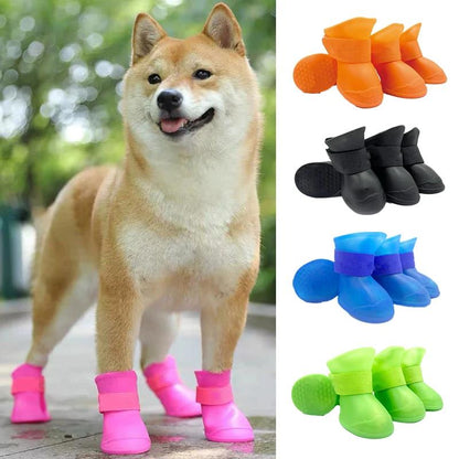 Ultimate Christmas Gift for Pet Owners! Dualpet Waterproof Dog Boots - the Anti-Slip Rain Shoes Dogs Love to Wear. Secure & Comfortable Fit (S-XL). Give the Gift of Dry, Happy Adventures Cartoon Pattern Dog Paw Protectors