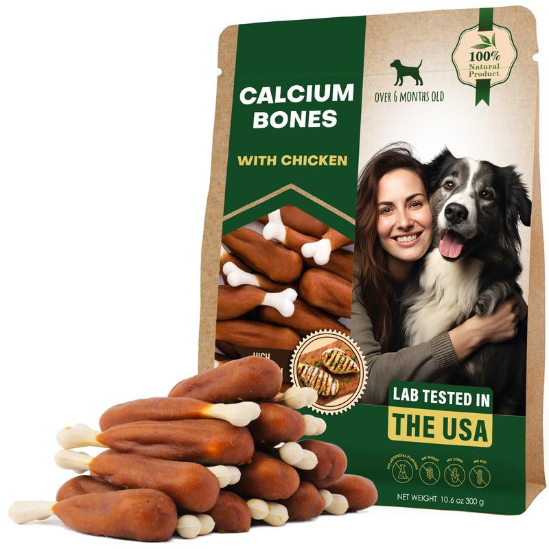 Dog Calcium Bones Wrapped Chicken & Rawhide Free Chew Treats