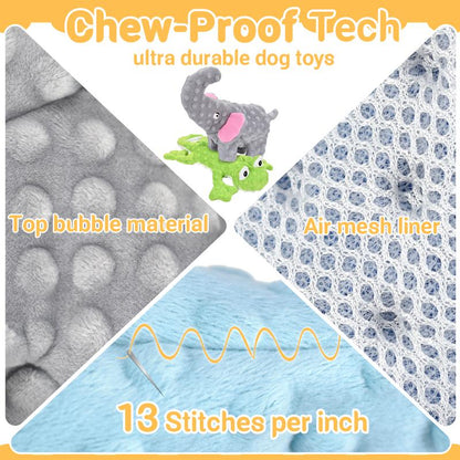 LECHONG No Stuffing Dog Toys for Aggressive Chewers, Squeaky Dog Toys for Large Medium and Small Dogs, Puppy Dog Chew Toys Pack of 5