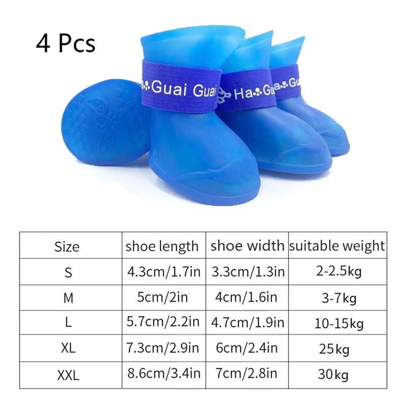 Ultimate Christmas Gift for Pet Owners! Dualpet Waterproof Dog Boots - the Anti-Slip Rain Shoes Dogs Love to Wear. Secure & Comfortable Fit (S-XL). Give the Gift of Dry, Happy Adventures Cartoon Pattern Dog Paw Protectors