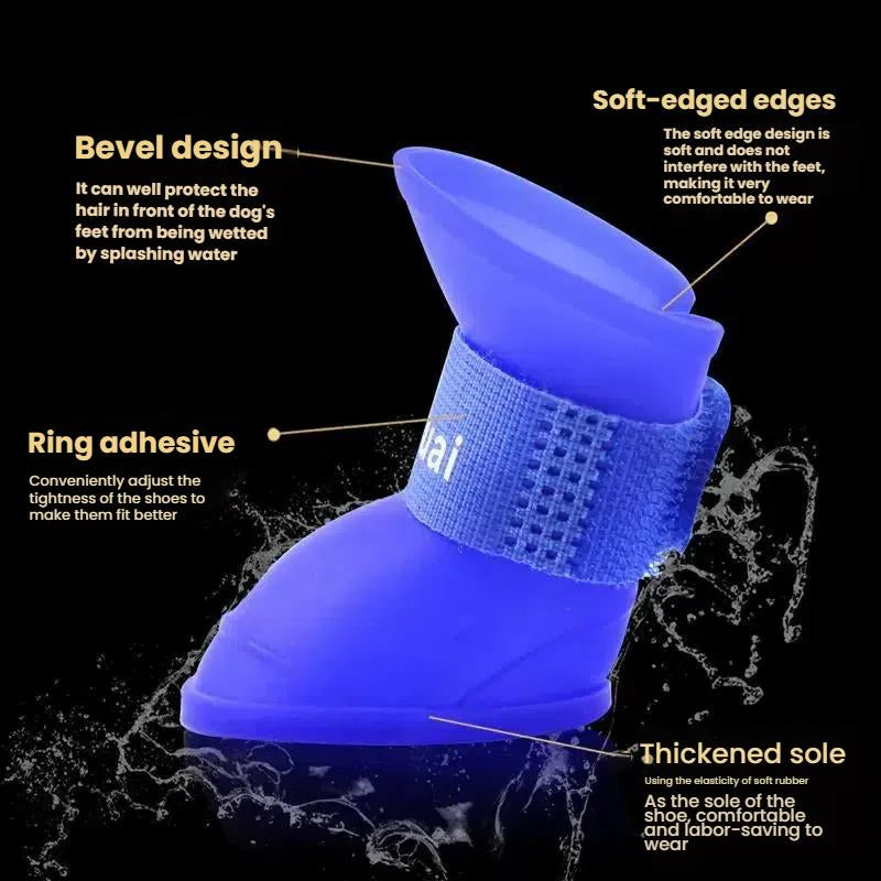 Ultimate Christmas Gift for Pet Owners! Dualpet Waterproof Dog Boots - the Anti-Slip Rain Shoes Dogs Love to Wear. Secure & Comfortable Fit (S-XL). Give the Gift of Dry, Happy Adventures Cartoon Pattern Dog Paw Protectors
