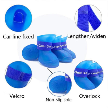 Ultimate Christmas Gift for Pet Owners! Dualpet Waterproof Dog Boots - the Anti-Slip Rain Shoes Dogs Love to Wear. Secure & Comfortable Fit (S-XL). Give the Gift of Dry, Happy Adventures Cartoon Pattern Dog Paw Protectors