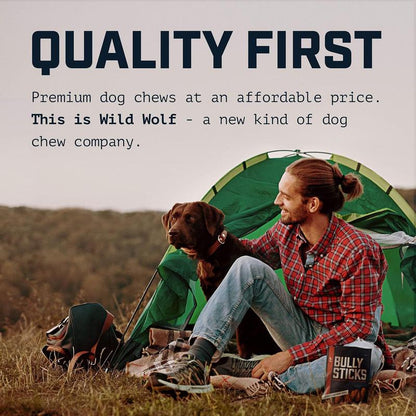 Wild Wolf 6-Inch Beef Gullet Sticks (1 Pound) Healthy, All-Natural Dog Chew Treats - High in Glucosamine and Chondroitin for Joint Health