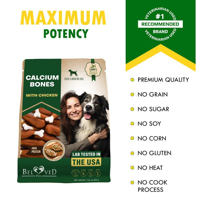 Dog Calcium Bones Wrapped Chicken & Rawhide Free Chew Treats